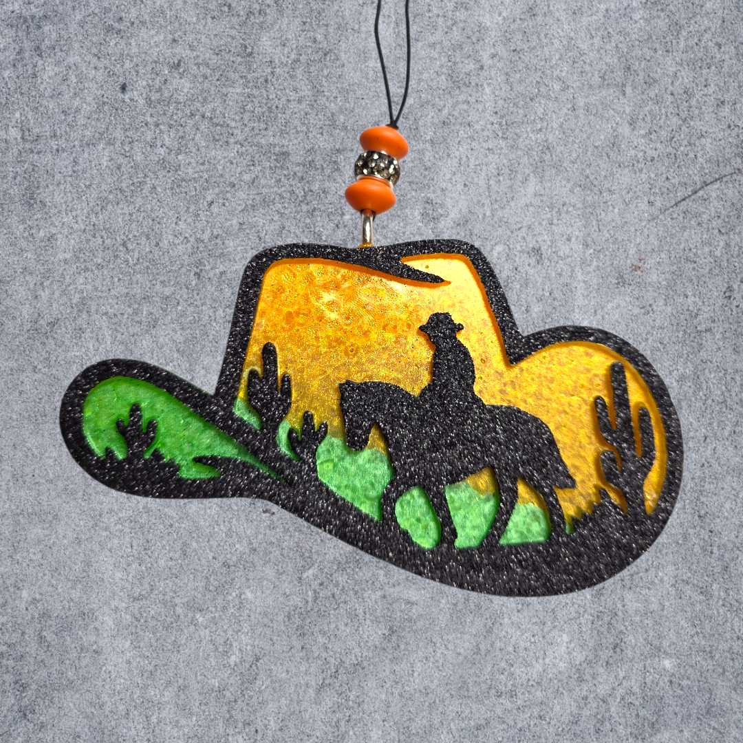 Cowboy Silhouette Desert Freshie