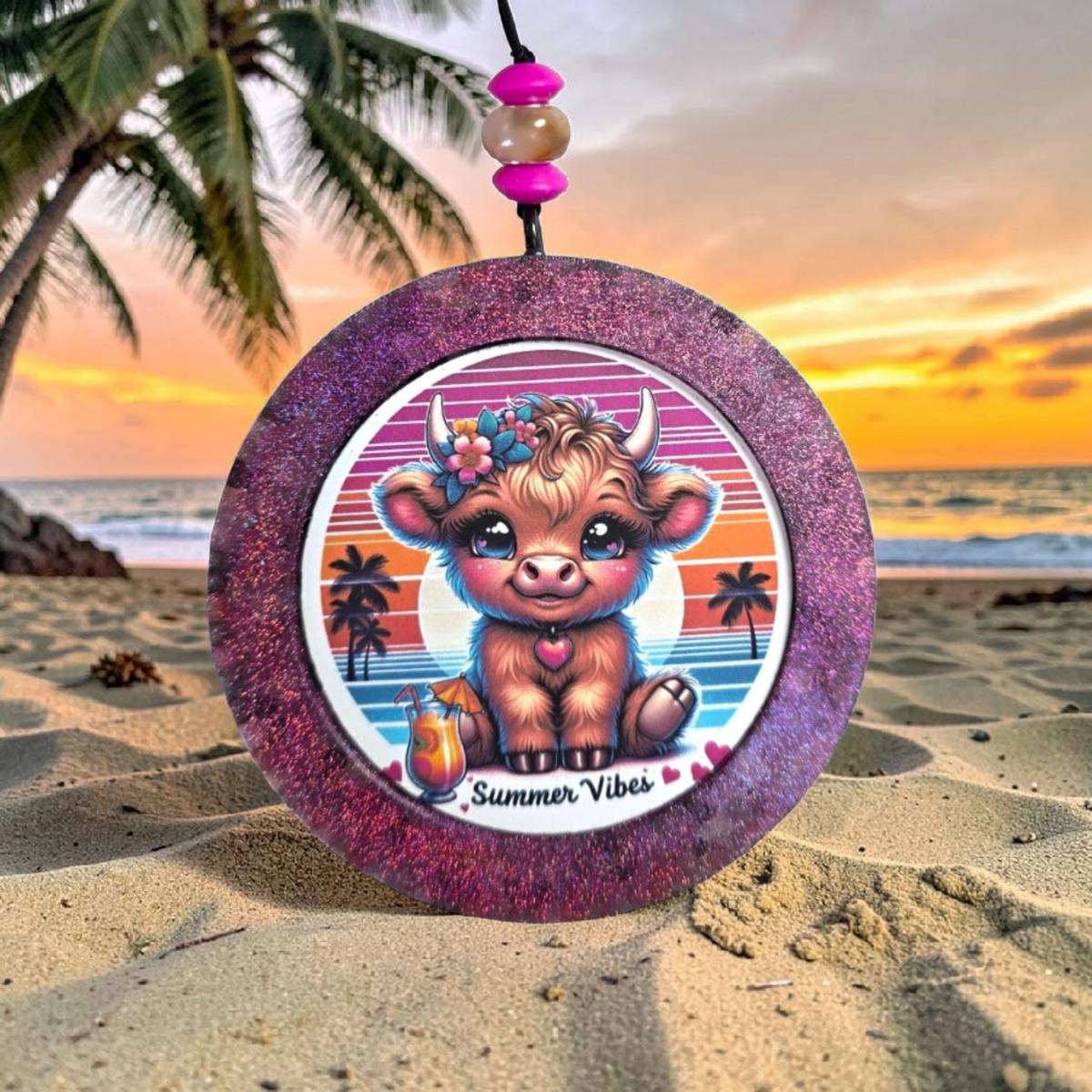 Summer Vibes Highland Cow Freshie