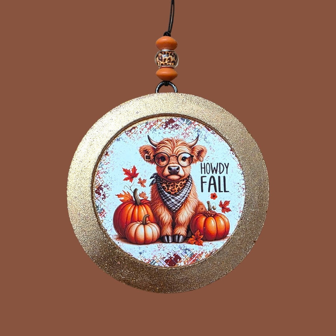 Howdy Fall Highland Cow Freshie