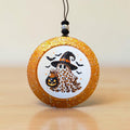 Leopard Print Ghost With Witch's Hat Freshie